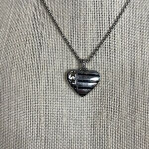 Brighton 2 sided reversible heart flag  & celestial day pendant w/chain & bag